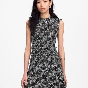 Madewell Black and White Floral Midi Dress